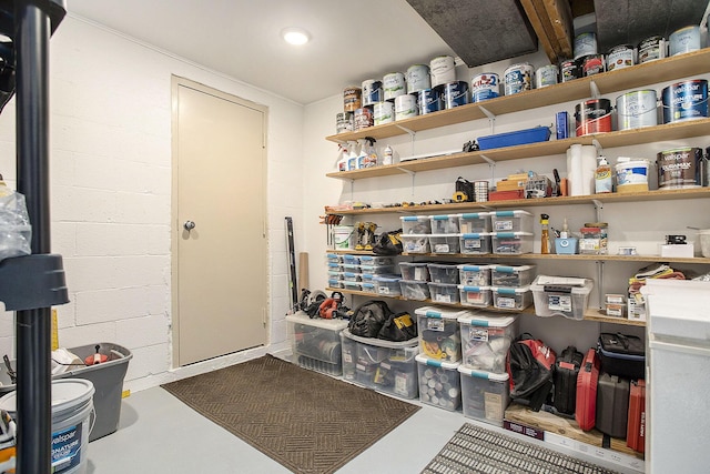 view of storage room