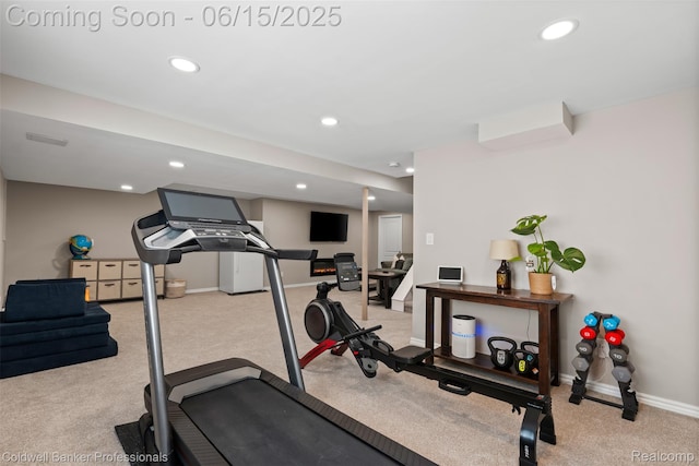 52851 Schafers Run Ct, Chesterfield, MI 48051 - workout room featuring carpet floors and recessed lighting