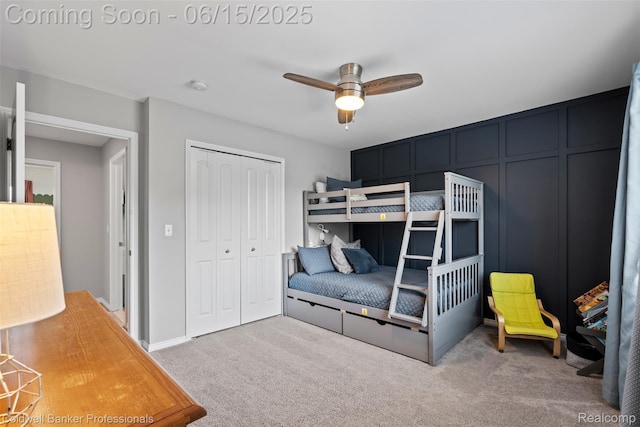52851 Schafers Run Ct, Chesterfield, MI 48051 - carpeted bedroom featuring a closet and ceiling fan