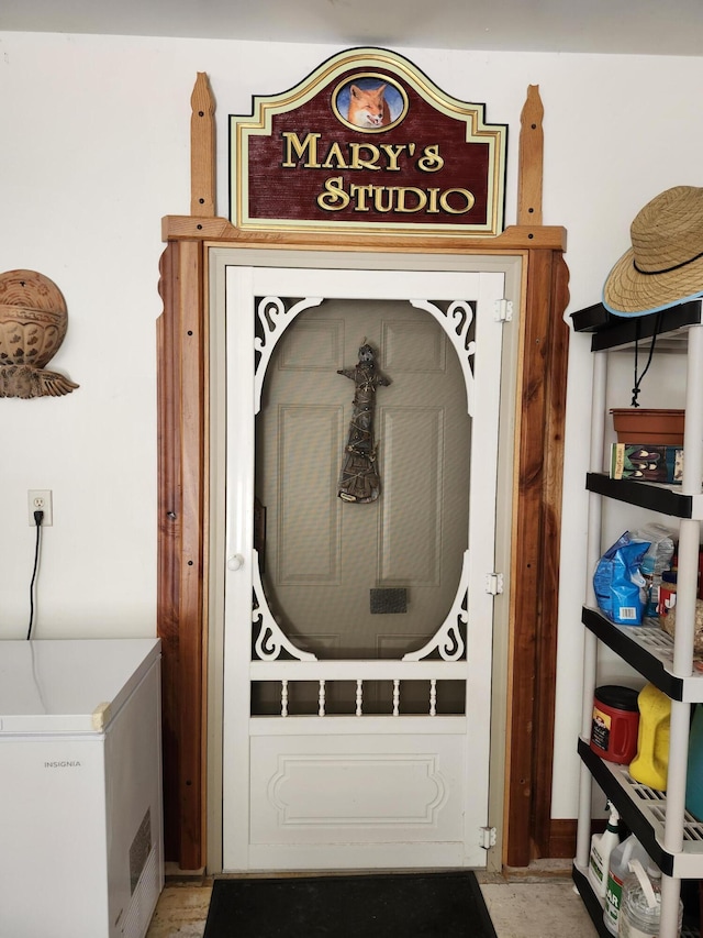 5005 S Brye Rd, Ludington, MI 49431 - detailed view of white refrigerator