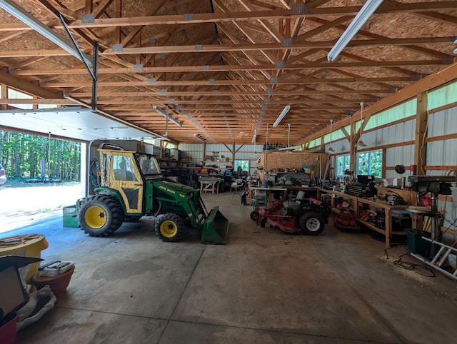 5005 S Brye Rd, Ludington, MI 49431 - garage featuring a workshop area