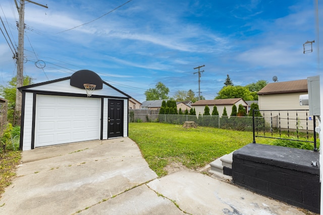 27396 Beechurst St, Roseville, MI 48066 - view of yard featuring an outbuilding, a garage, and driveway