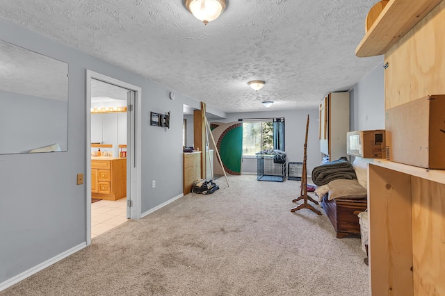 8595 Rives Junction Rd, Rives Junction, MI 49277 - bedroom with carpet floors, a textured ceiling, baseboards, and ensuite bathroom