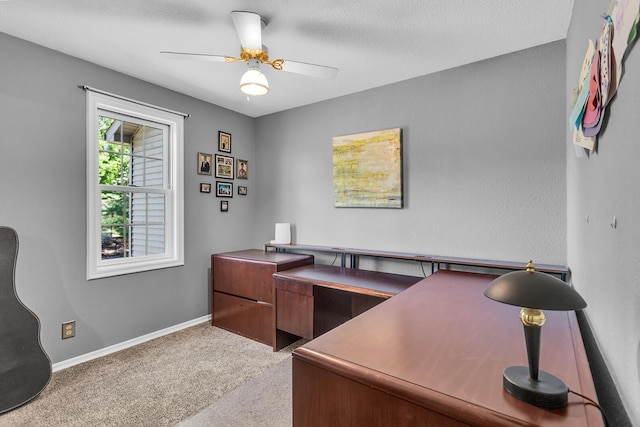8595 Rives Junction Rd, Rives Junction, MI 49277 - carpeted office featuring ceiling fan and baseboards