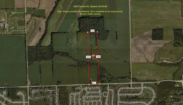 9625 Geddes Rd, Ypsilanti, MI 48198 - map of property location