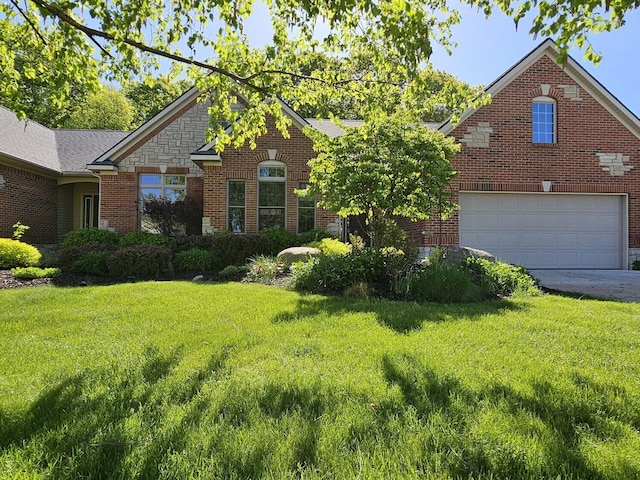 12250 Aleigha Dr NW, Grand Rapids, MI 49534 - traditional home with a front lawn, brick siding, driveway, and an attached garage