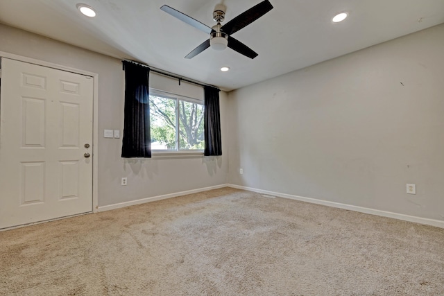 19526 Broadacres St, Clinton Township, MI 48035 - carpeted empty room with ceiling fan and recessed lighting