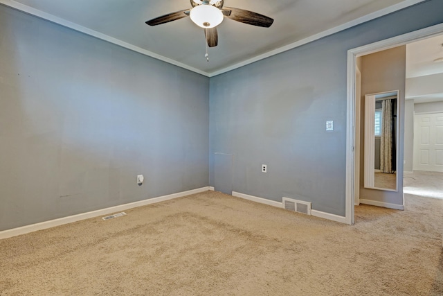 19526 Broadacres St, Clinton Township, MI 48035 - unfurnished room featuring carpet, ceiling fan, and crown molding