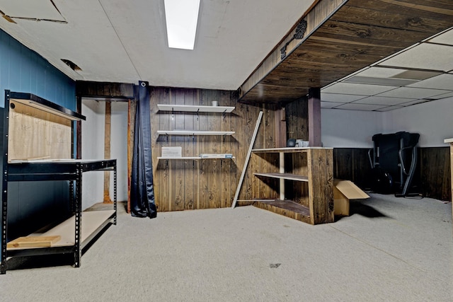19526 Broadacres St, Clinton Township, MI 48035 - finished basement featuring wooden walls and carpet floors