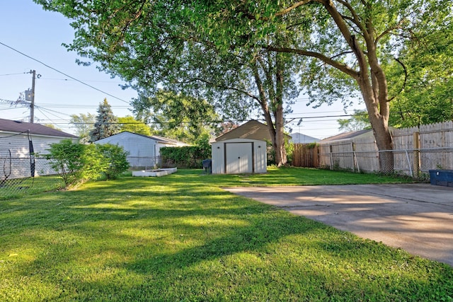 19526 Broadacres St, Clinton Township, MI 48035 - fenced backyard with a storage shed and a patio area