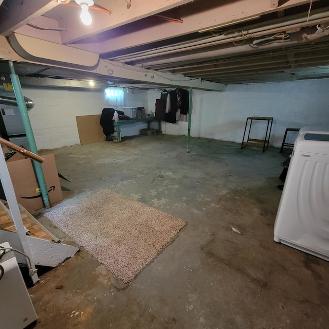1614 Mooreville Rd, Milan, MI 48160 - unfinished below grade area with washer / clothes dryer