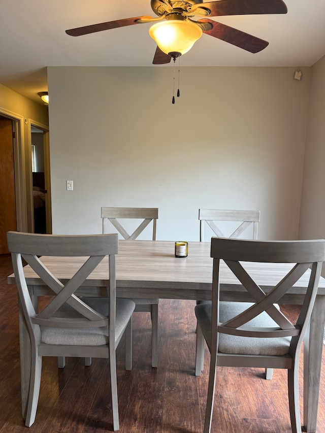 1666 Kile Rd, Metamora, MI 48455 - dining room with a ceiling fan and wood finished floors
