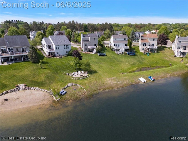 1226 Fountain View Ln, Oxford, MI 48371 - aerial perspective of suburban area featuring a nearby body of water