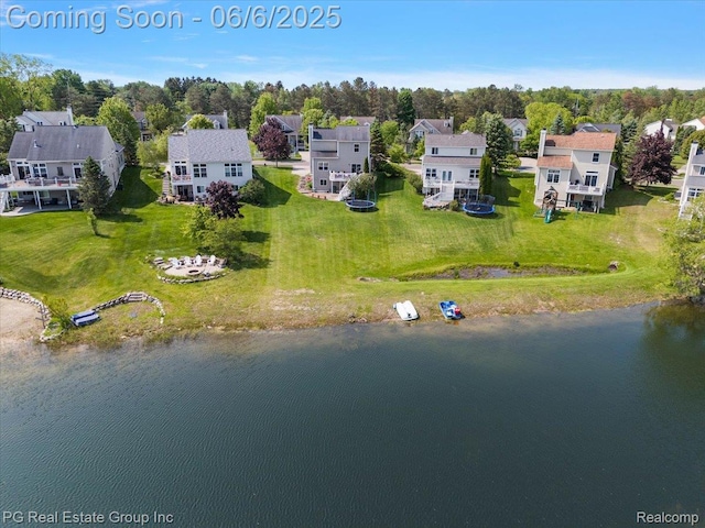 1226 Fountain View Ln, Oxford, MI 48371 - aerial view of residential area with a large body of water