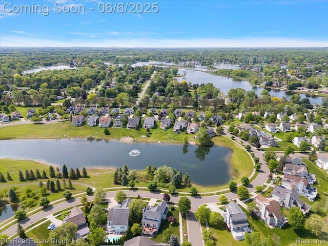 1226 Fountain View Ln, Oxford, MI 48371 - aerial perspective of suburban area with a nearby body of water