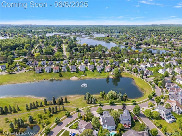 1226 Fountain View Ln, Oxford, MI 48371 - aerial view of residential area with a large body of water