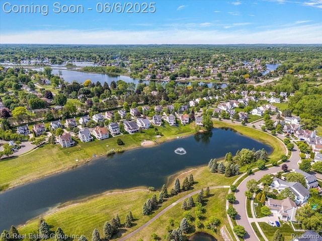 1226 Fountain View Ln, Oxford, MI 48371 - aerial view of residential area with a large body of water