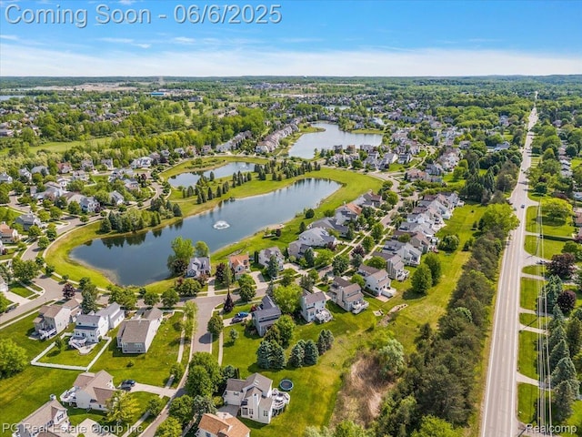 1226 Fountain View Ln, Oxford, MI 48371 - aerial overview of property's location with a large body of water and nearby suburban area