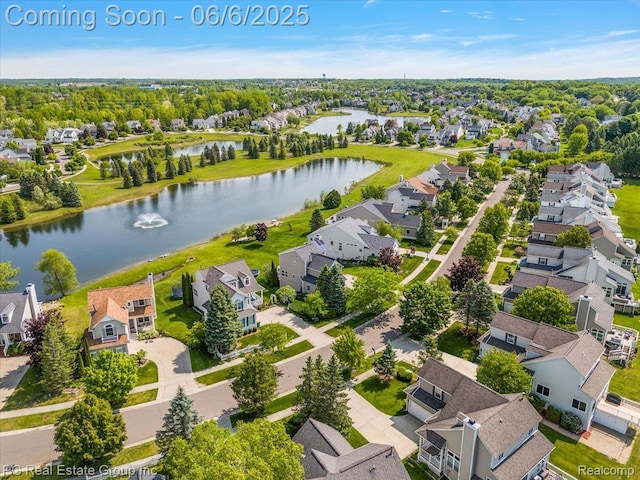 1226 Fountain View Ln, Oxford, MI 48371 - aerial view of residential area with a large body of water