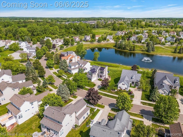 1226 Fountain View Ln, Oxford, MI 48371 - aerial perspective of suburban area featuring a large body of water