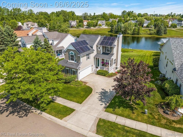 1226 Fountain View Ln, Oxford, MI 48371 - aerial perspective of suburban area with a nearby body of water