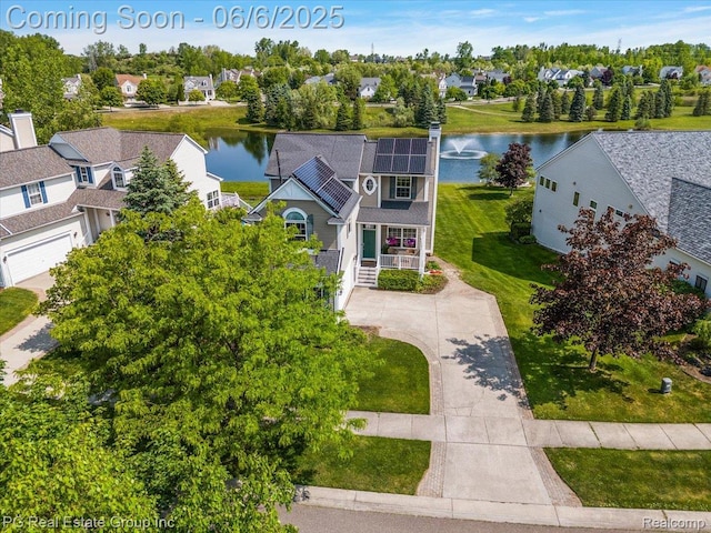 1226 Fountain View Ln, Oxford, MI 48371 - aerial perspective of suburban area featuring a large body of water