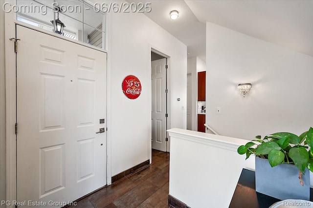 1226 Fountain View Ln, Oxford, MI 48371 - entrance foyer with dark wood-type flooring and baseboards