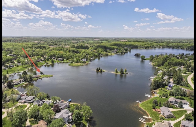 7500 Ore Knob Ct, Fenton, MI 48430 - drone / aerial view of a nearby body of water and a forest