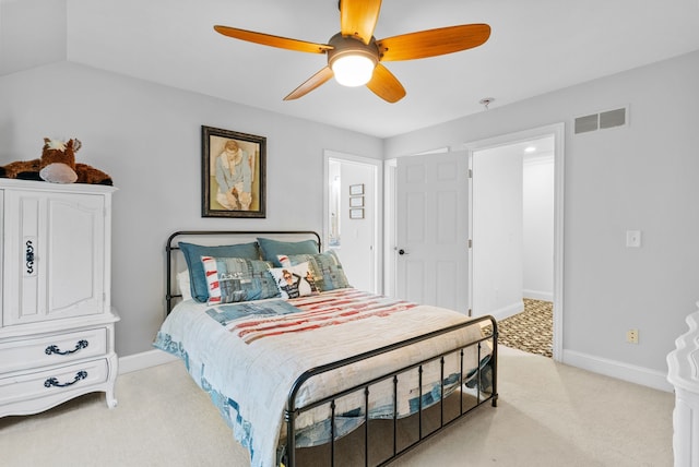 4263 Windmill Farms, Milford, MI 48380 - bedroom with light carpet, baseboards, and ceiling fan
