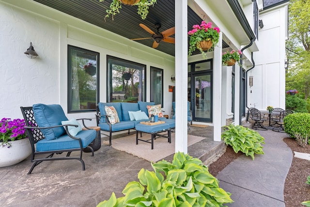 4263 Windmill Farms, Milford, MI 48380 - view of patio with ceiling fan and an outdoor living space
