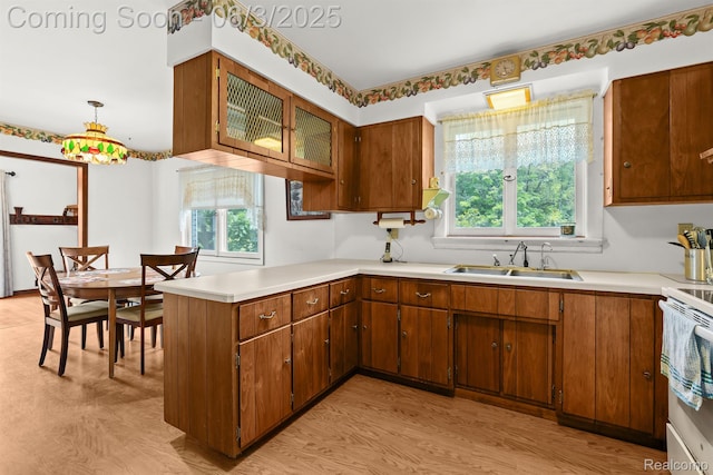 7109 Lake Shore Dr, Chelsea, MI 48118 - kitchen with a sink, light countertops, and healthy amount of natural light