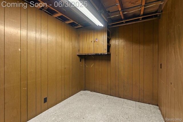 7109 Lake Shore Dr, Chelsea, MI 48118 - basement featuring wooden walls