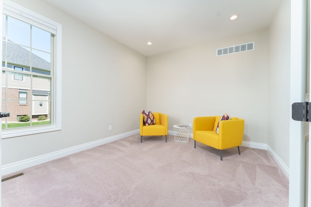 10408 Stoney Point Dr, South Lyon, MI 48178 - sitting room featuring carpet flooring, baseboards, and recessed lighting