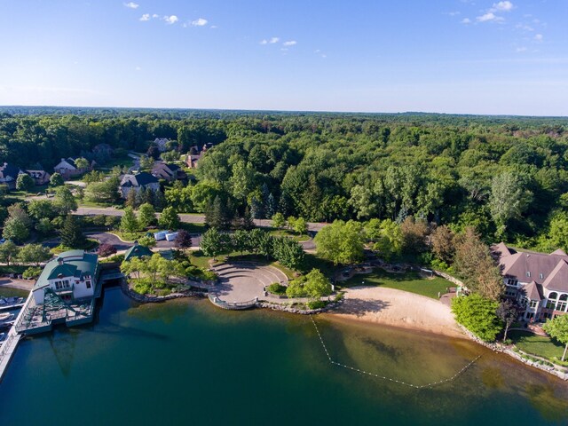 10408 Stoney Point Dr, South Lyon, MI 48178 - drone / aerial view of a heavily wooded area and a nearby body of water