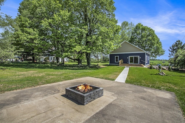 3401 Hicks Ave, Benton Harbor, MI 49022 - view of patio featuring a fire pit