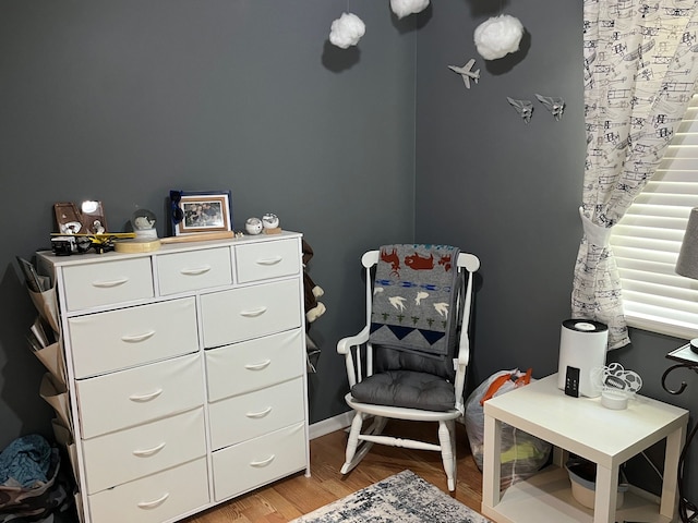 bedroom with light wood-type flooring