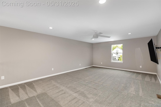 4280 Rolling Meadow Ln, Ypsilanti, MI 48197 - carpeted spare room featuring ceiling fan, recessed lighting, and baseboards