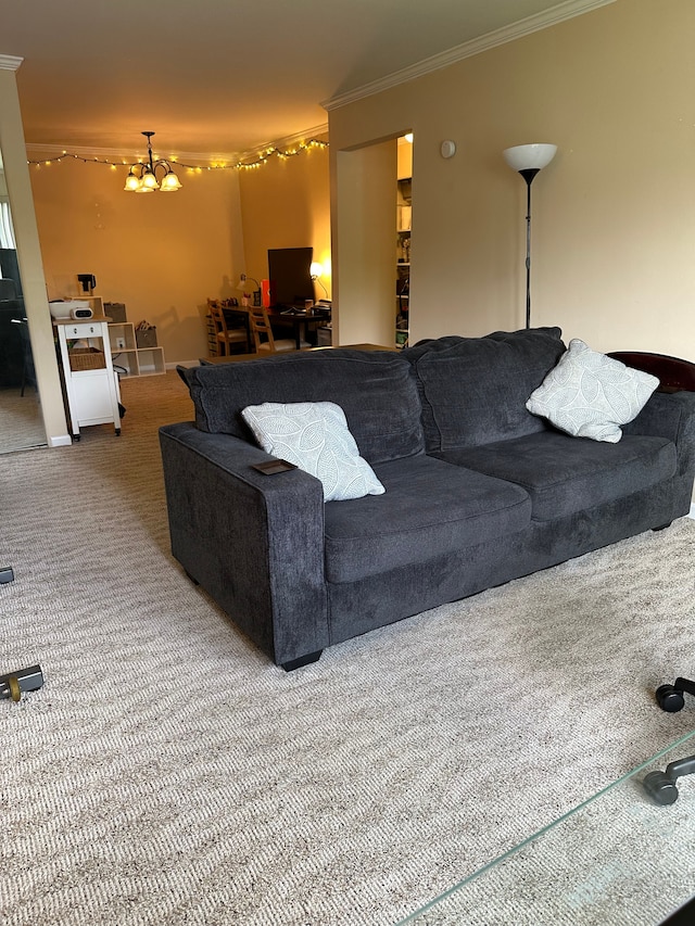 26760 Joy Rd Unit E12, Redford, MI 48239 - living area featuring crown molding, carpet floors, and an office area
