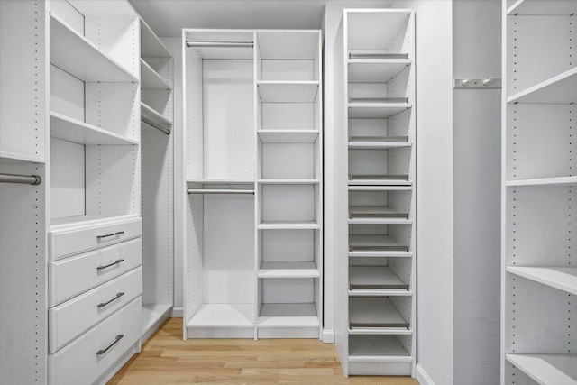 spacious closet with wood finished floors