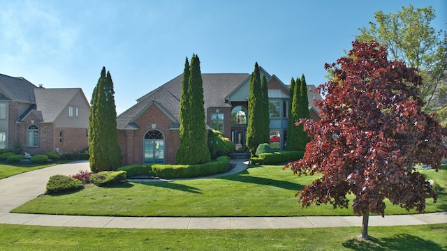 54545 Pelican Ln, Shelby Twp, MI 48315 - view of front facade featuring a front lawn and brick siding