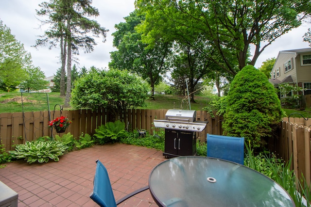 1522 Brentwood Dr, Troy, MI 48098 - fenced backyard with a patio, outdoor dining space, and area for grilling