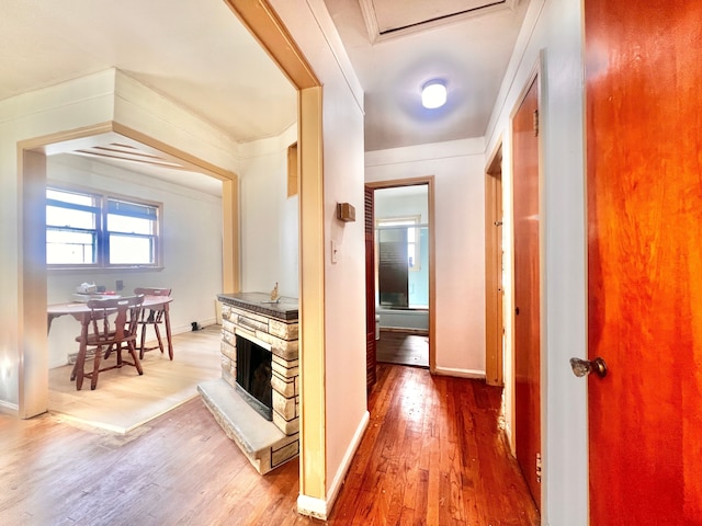 20760 Atlantic Ave, Warren, MI 48091 - hallway featuring wood finished floors and baseboards