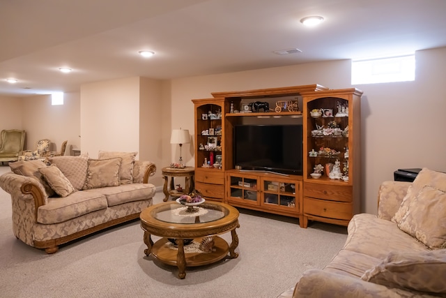 3105 Talbot, Troy, MI 48083 - living room with carpet floors and recessed lighting
