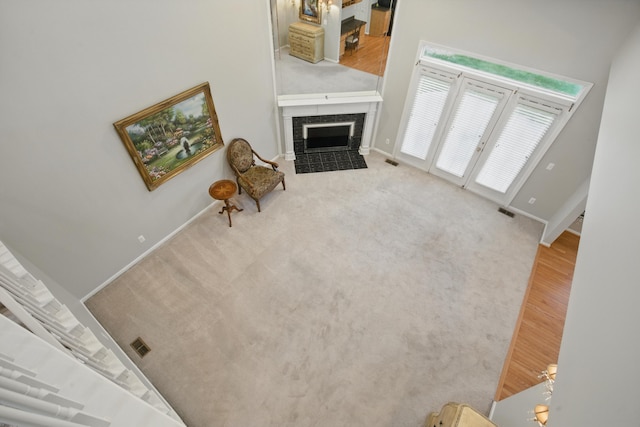 17280 Breckenridge Dr, Clinton Township, MI 48038 - unfurnished living room with baseboards and a tiled fireplace