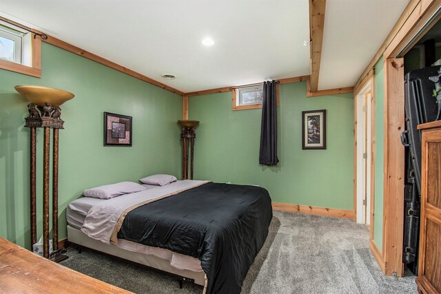 19378 Hackett Lake Highway, Onaway, MI 49765 - bedroom with carpet flooring, baseboards, and recessed lighting