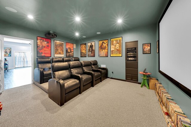 5001 Forest Vly, Clarkston, MI 48348 - home theater room with recessed lighting and carpet floors