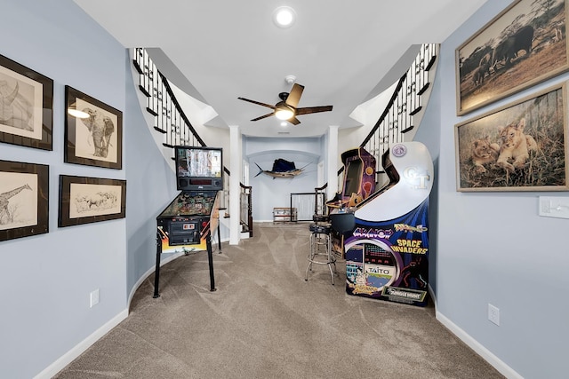 5001 Forest Vly, Clarkston, MI 48348 - hall featuring carpet floors, baseboards, and recessed lighting