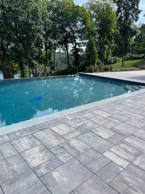 5001 Forest Vly, Clarkston, MI 48348 - outdoor pool featuring view of scattered trees and a patio area