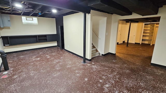 5790 Lakepointe St, Detroit, MI 48224 - below grade area with stairs and baseboards