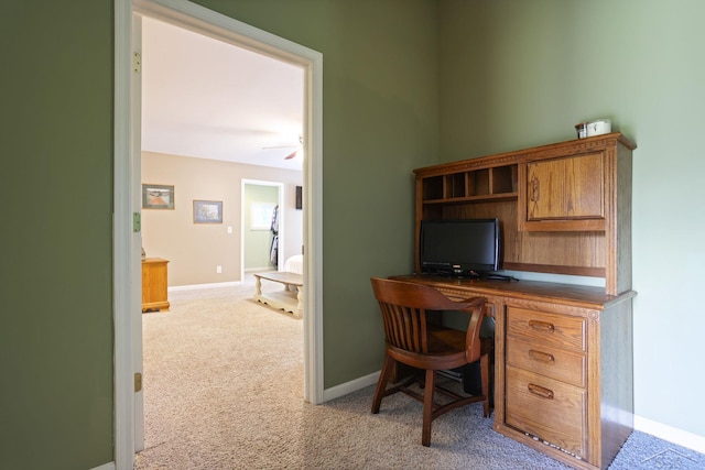 6115 N Belsay Rd, Flint, MI 48506 - office with carpet flooring, baseboards, and ceiling fan